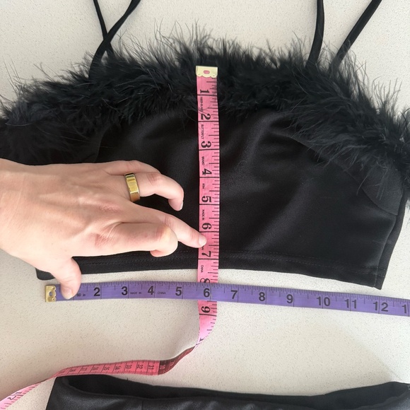 Black Faux Fur-Lined Skirt and Top Matching Set - Picture 7 of 9